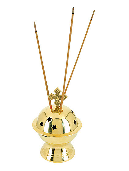 Räuchergefäß zum Abbrennen von Stäbchen und Kegel, 9,5 cm 